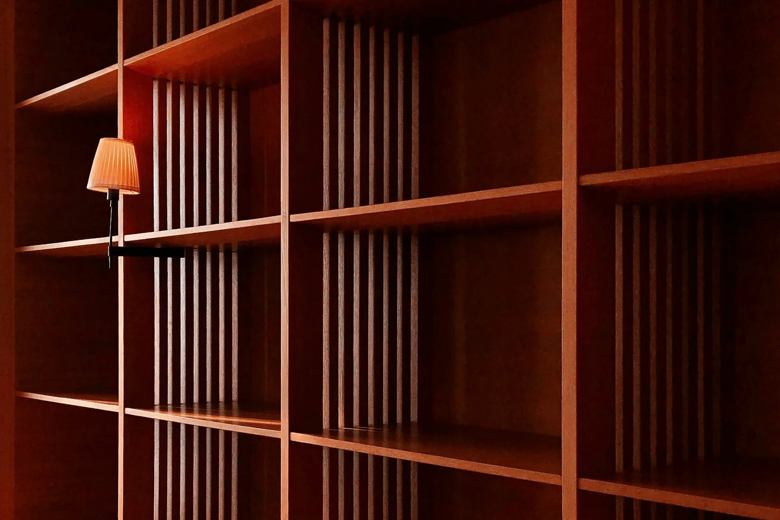 Bespoke oak bookshelf with integrated lighting
